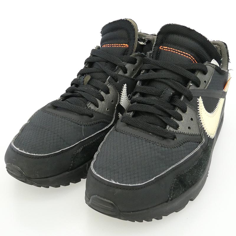 ナイキ AA7293-001 × Off-White Air Max 90 BLACK/BLACK-CONE-WHITE オフホワイト エアマックス ローカット スニーカー 買取実績 画像