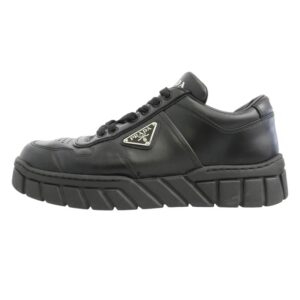 プラダ 2EE378 BLACK LEATHER SNEAKER トライアングルロゴ レザー ローカット スニーカー 買取実績 画像