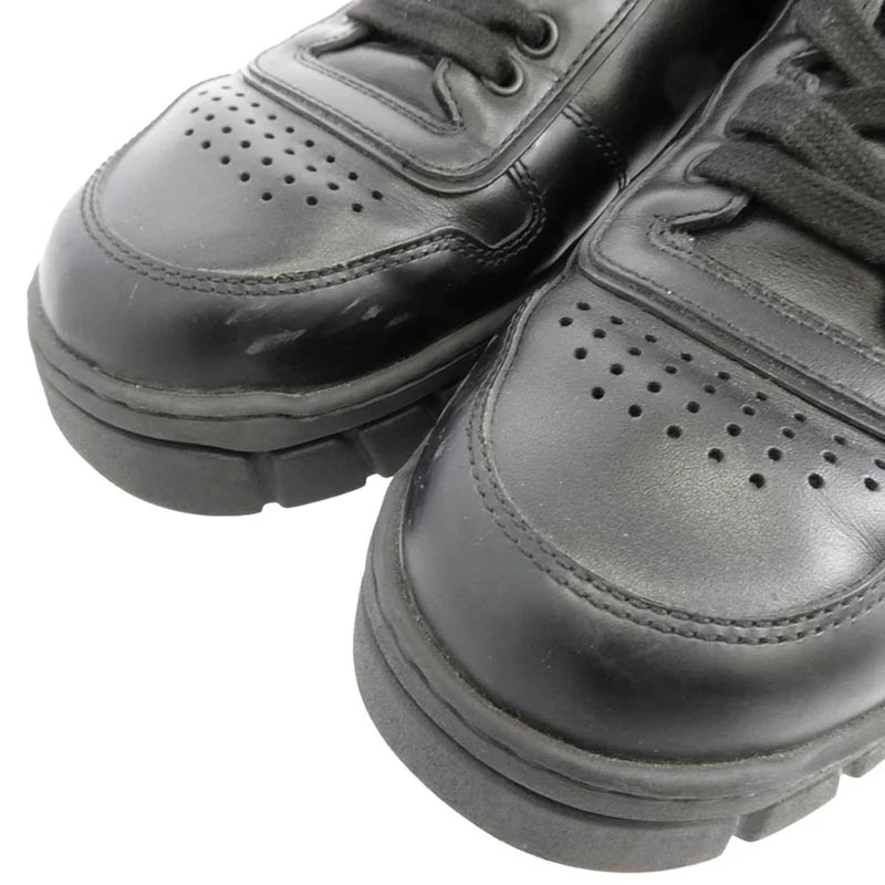 プラダ 2EE378 BLACK LEATHER SNEAKER トライアングルロゴ レザー ローカット スニーカー 買取実績 画像