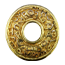 Rochas Gold Tone Brooch With Engraved Letters 画像