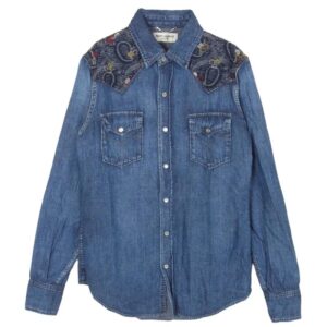 サンローラン 379851 Y880H Hedi Slimane Archive エディ期 アーカイブ 切替 デニム ウエスタン 長袖 シャツ 買取実績