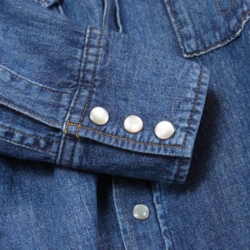 サンローラン 379851 Y880H Hedi Slimane Archive エディ期 アーカイブ 切替 デニム ウエスタン 長袖 シャツ 買取実績 画像