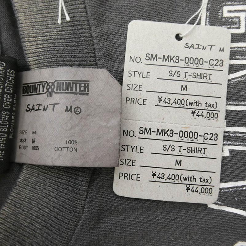 セントマイケル 26SS SM-MK8-0000-C28 x BOUNTY HUNTER バウンティーハンター BH_SS TEE SKULL-K&BABY-M ヴィンテージ加工 半袖 Tシャツ 買取実績 画像