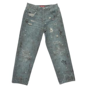 シュプリーム 24AW HJR Trompe L'oeil Loose Fit Jean ダメージプリント トロンプルイユ ルーズフィット ジーンズ デニム パンツ 買取実績 画像