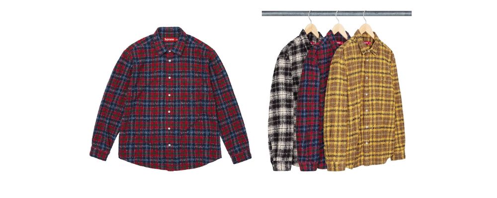 Supreme 2026AW Week1発売予定アイテムまとめ｜ブランド古着買取専門店LIFEFrayed Textured Plaid Shirt 28,600円画像