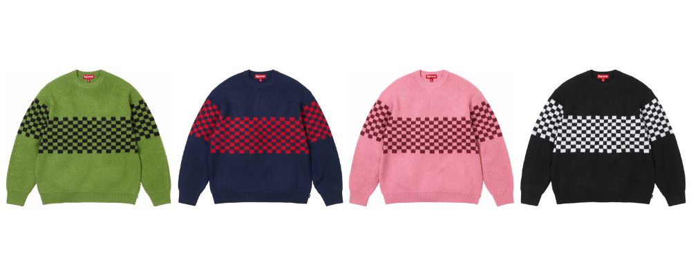 Supreme 2026AW Week1発売予定アイテムまとめ｜ブランド古着買取専門店LIFECheckerboard Pilled Sweater 28,600円画像