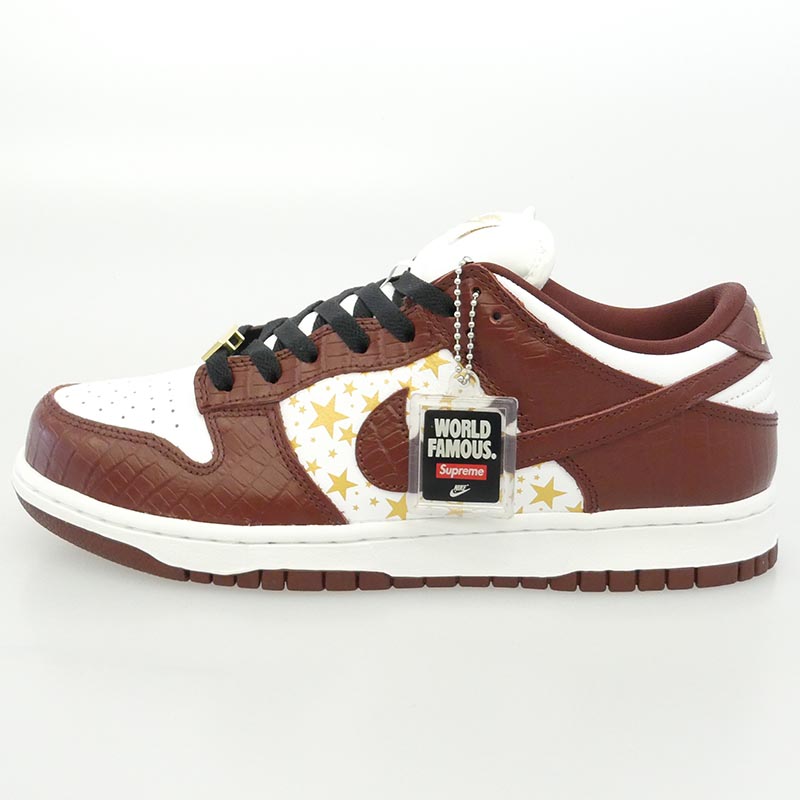シュプリーム DH3228-103 フェイクバスターズ鑑定済 Nike ナイキ SB Dunk Low OG QS Gold Stars White Barkroot Brown 買取実績