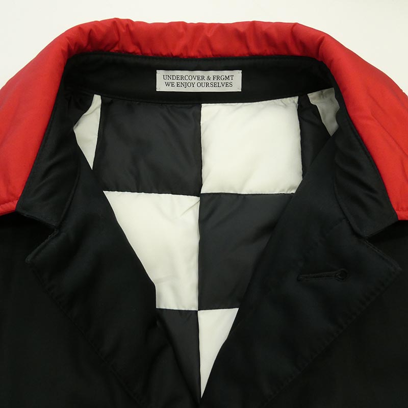 アンダーカバー 23AW UC2C9301-2 × fragment design フラグメントデザイン 裏地チェック ステンカラーコート 買取実績 画像