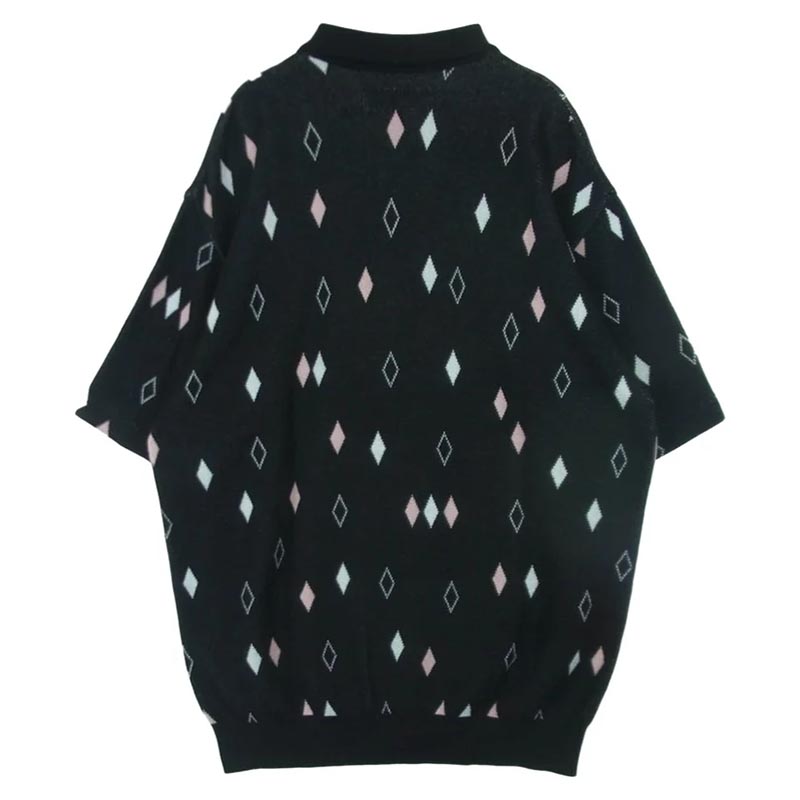 ワコマリア 25SS DIAMOND JACQUARD KNIT POLO SHIRT ダイアモンド ジャカード ニット ポロシャツ 半袖 スキッパー シャツ 買取実績 画像
