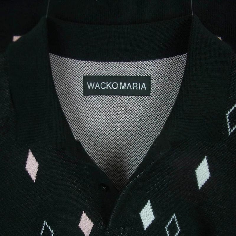 ワコマリア 25SS DIAMOND JACQUARD KNIT POLO SHIRT ダイアモンド ジャカード ニット ポロシャツ 半袖 スキッパー シャツ 買取実績 画像