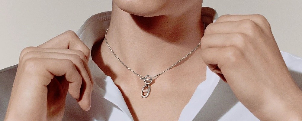エルメス　ファランドール　ペンダント　シルバー画像