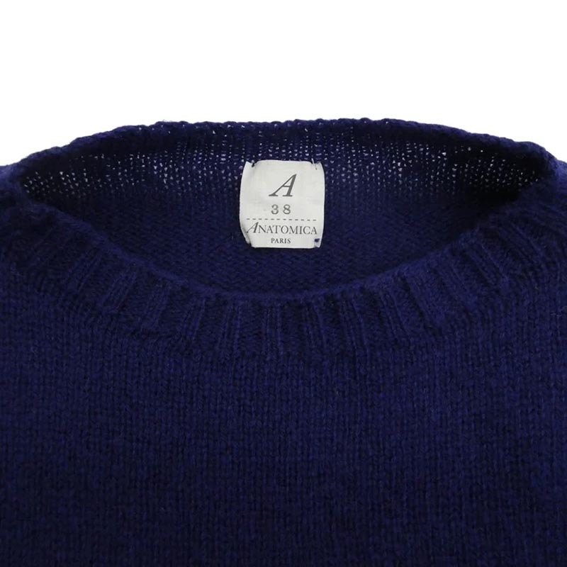 アナトミカ 2PLY SHETLAND REAL SHETLAND WOOL リアル シェットランド ウール ブルー クルーネック ニット 買取実績 画像