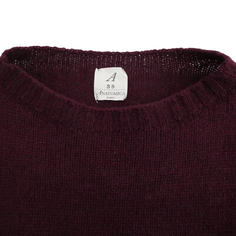 アナトミカ 2PLY SHETLAND REAL SHETLAND WOOL リアル シェットランド ウール ワインレッド クルーネック ニット 買取実績 画像