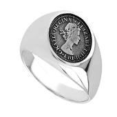 AQUA SILVER アクアシルバー 幸せのシックスペンスコインリング 画像