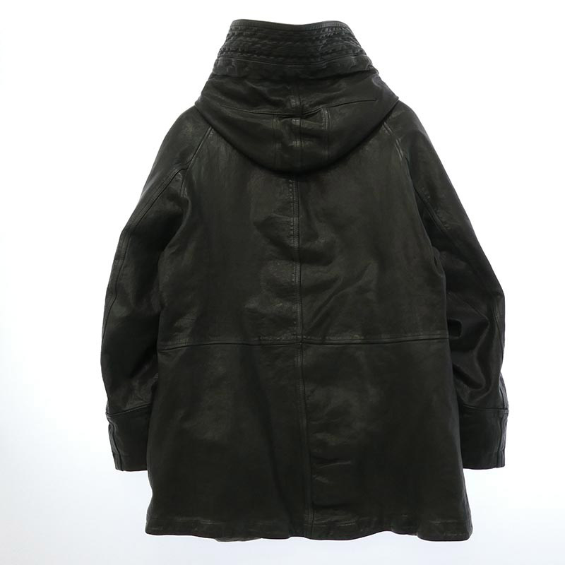 バックラッシュ 1909-05 ゴートタンニン製品二段染め N-3B レザー フーデッド ジャケット 着脱可能キルティングライナー付属 モッズコート 買取実績 画像