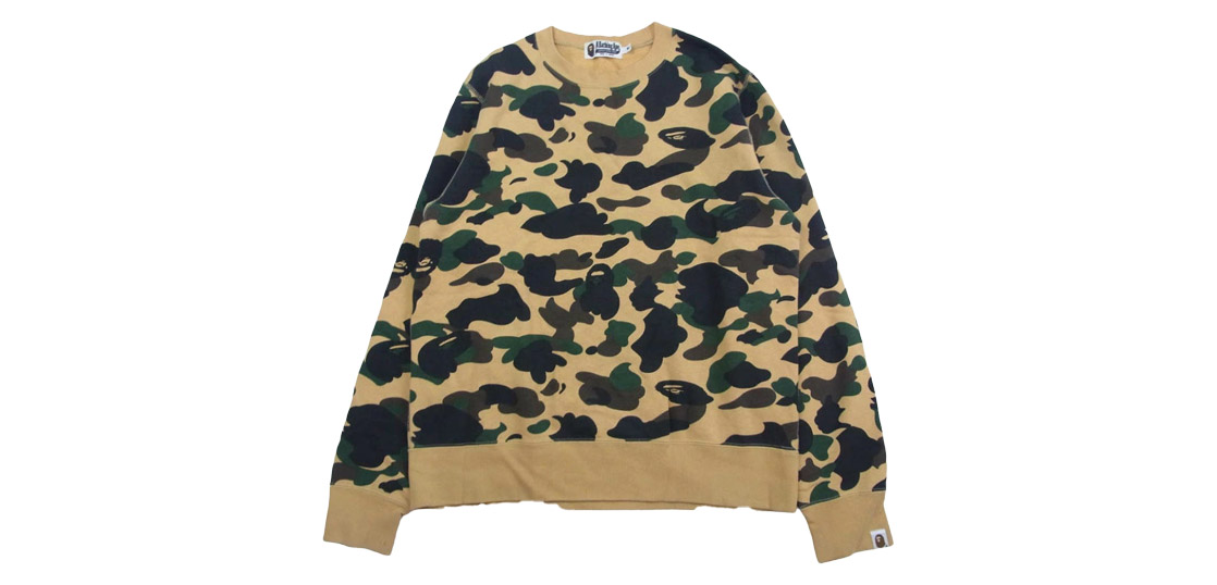 アベイシングエイプ 1ST CAMO ファーストカモ イエローカモ 総柄 クルーネック スウェット 買取実績
