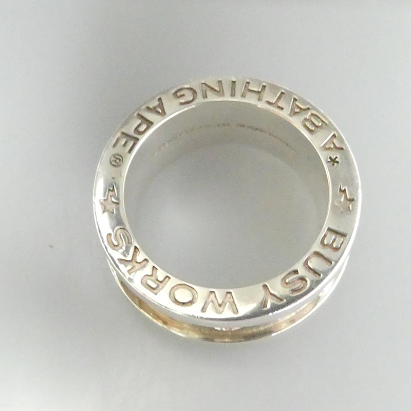 アベイシングエイプ SS24 BAPE LOGO RING busy works SV925 SILVER ロゴ バンド シルバー 925 リング 買取実績 画像