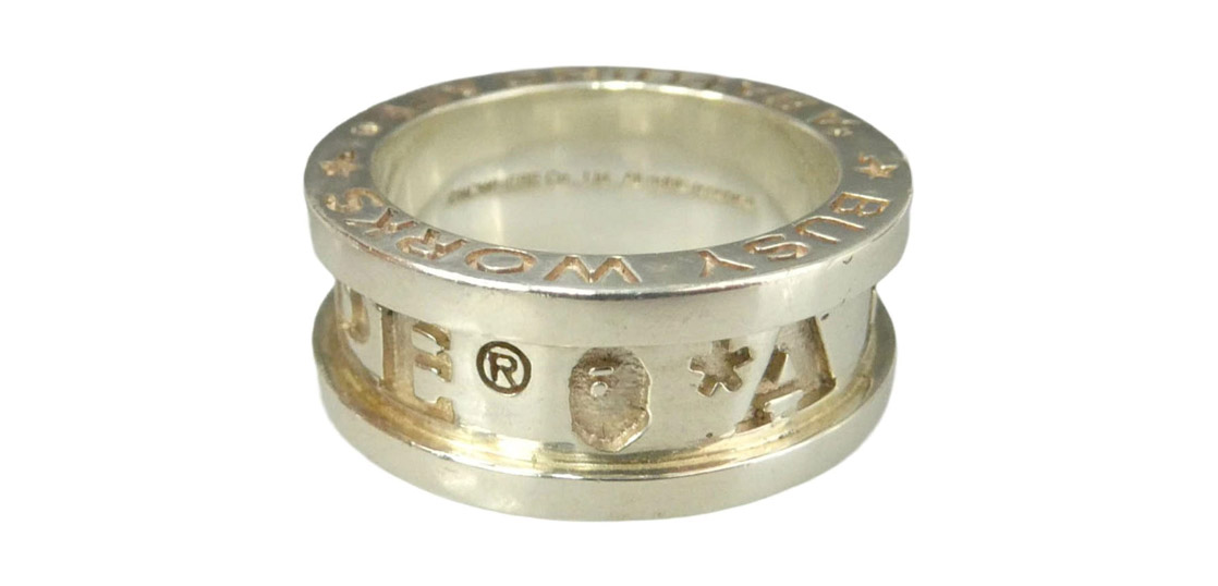 アベイシングエイプ SS24 BAPE LOGO RING busy works SV925 SILVER 買取実績