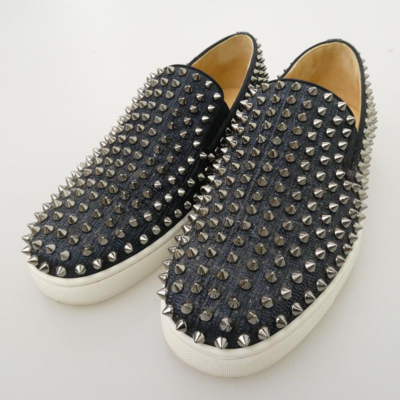 クリスチャンルブタン ROLLER BOAT FLAT CALF GLITTER GG ローラーボード スタッズ スリッポン スニーカー 買取実績 画像