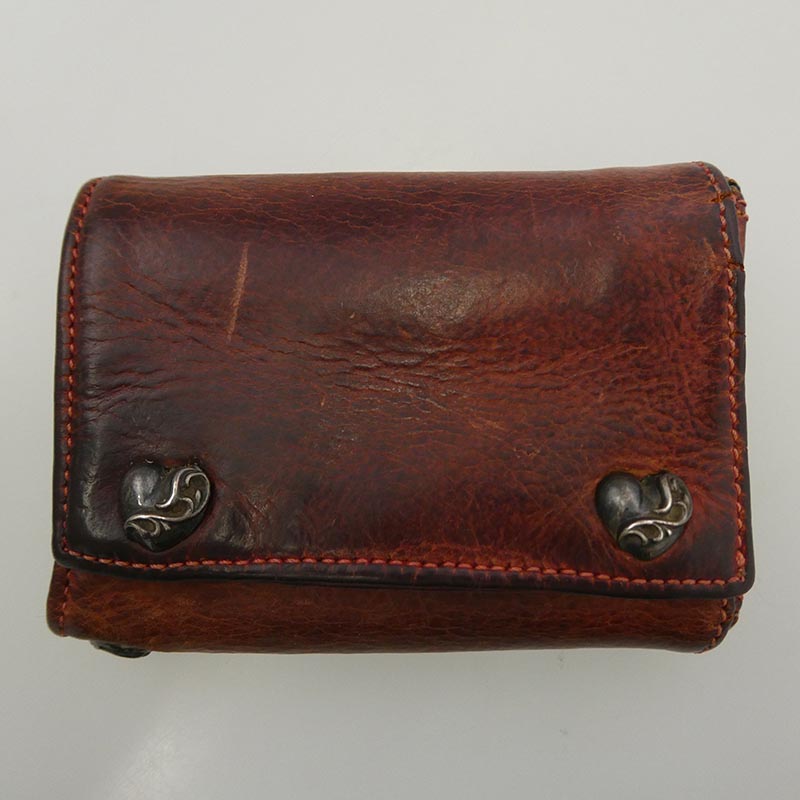 クロムハーツ（原本無） 3FOLD 3フォールド ハートボタン レザーウォレット 買取実績