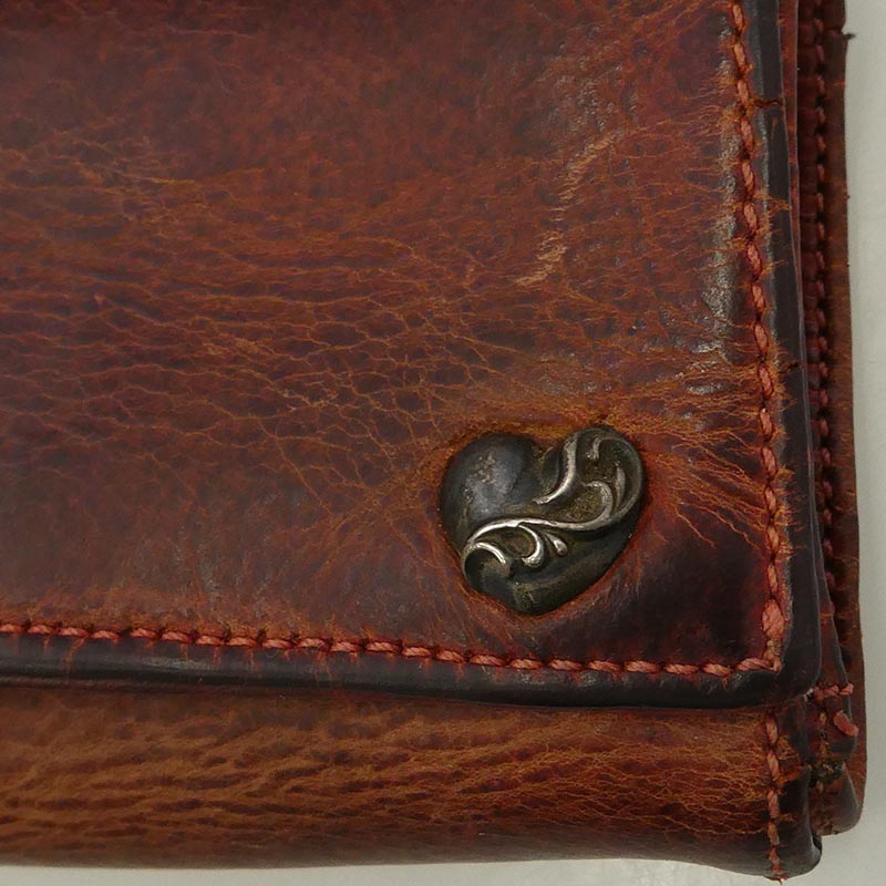 クロムハーツ（原本無） 3FOLD 3フォールド ハートボタン レザーウォレット 買取実績 画像