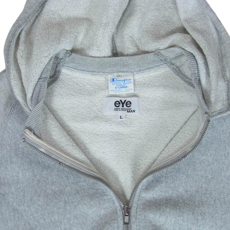 コムデギャルソン Champion チャンピオン WL-T902 eye アイ AD2013 チェック切替 後付けフーディー ジップ パーカー 買取実績 画像