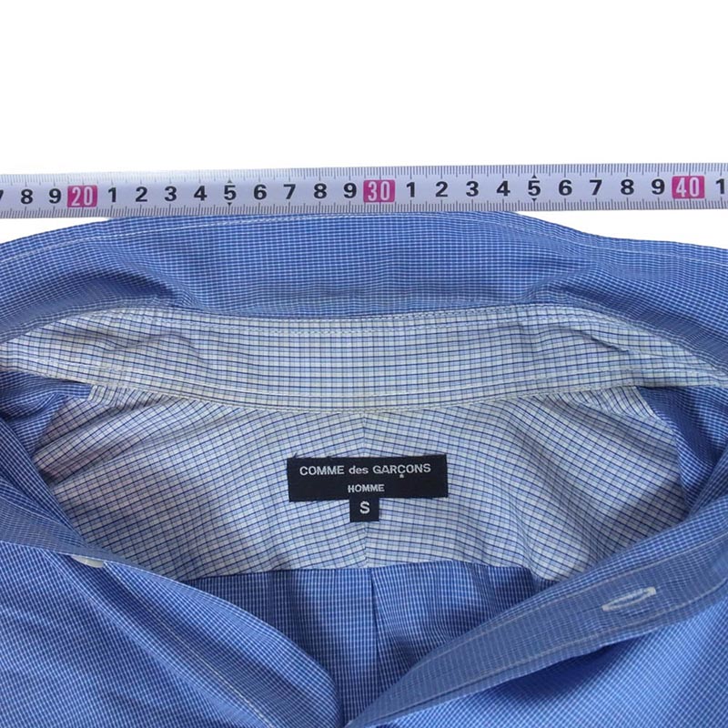 コムデギャルソンオム 12AW HJ-B007 チェック 綿ブロード 長袖 シャツ 買取実績 画像