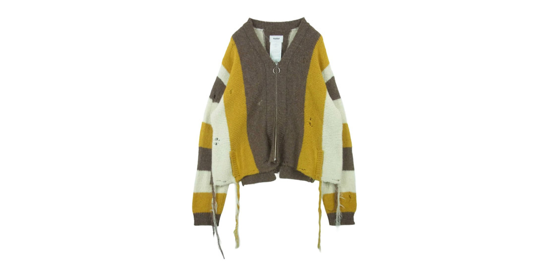 ダブレット 21AW 21AW36KN60 ZIP UP STRIPE CARDIGAN 買取実績