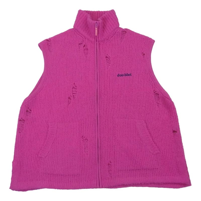 ダブレット 23AW 23AW55KN135 FLEECE KNIT VEST ダメージ加工 フリース ニット ベスト 買取実績 画像