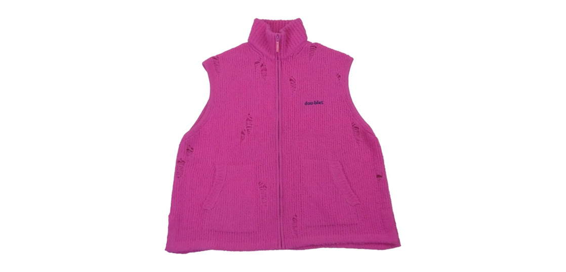 ダブレット 23AW 23AW55KN135 FLEECE KNIT VEST ダメージ加工 フリース ニット ベスト 買取実績