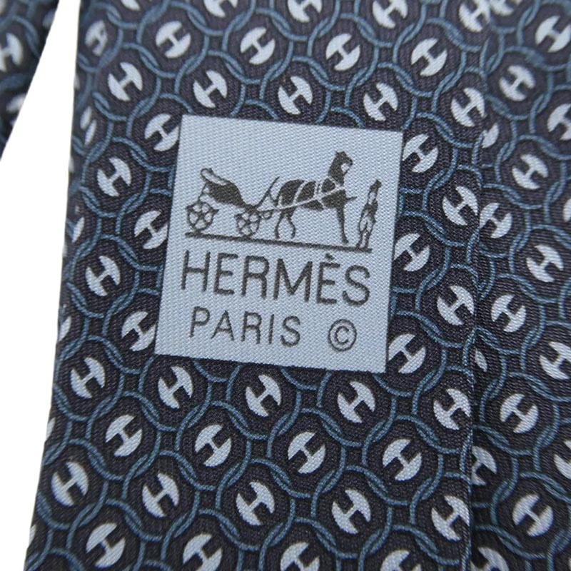 エルメス Hパール Hロゴ 総柄 シルクネクタイ 買取実績 画像