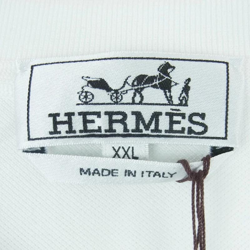 エルメス イタリア製 Hロゴ刺繍 コットン クルーネック カットソー 半袖 ポケット Tシャツ 買取実績 画像