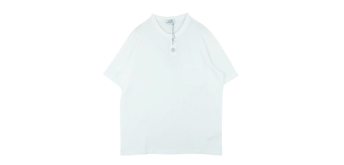 エルメス イタリア製 Hロゴ刺繍 コットン クルーネック カットソー 半袖 ポケット Tシャツ 買取実績