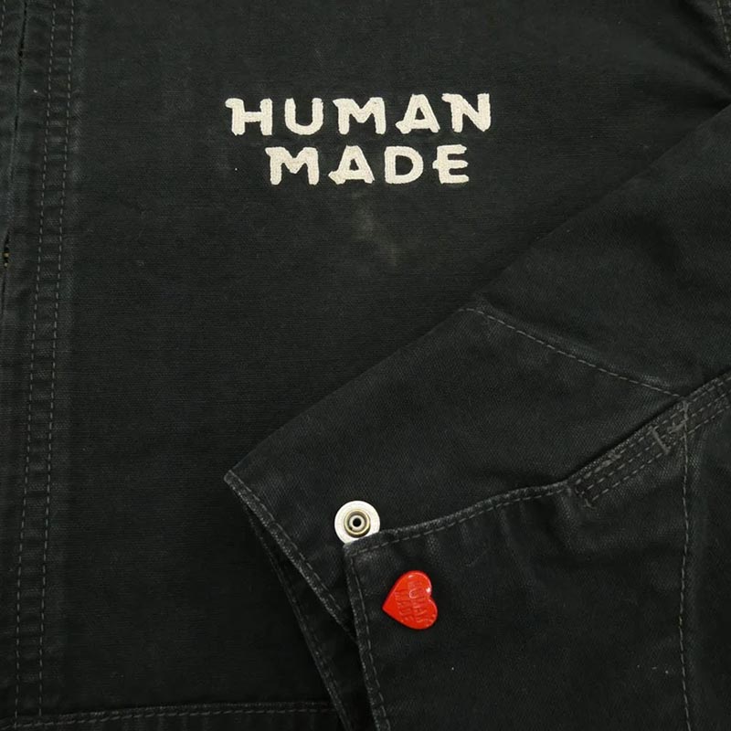ヒューマンメイド 25AW WASHED HOODED JACKET チェーンステッチ 刺繍 ウォッシュド ハートボタン キャンバス生地 フーデッド ジャケット ワーク アクティブ 買取実績