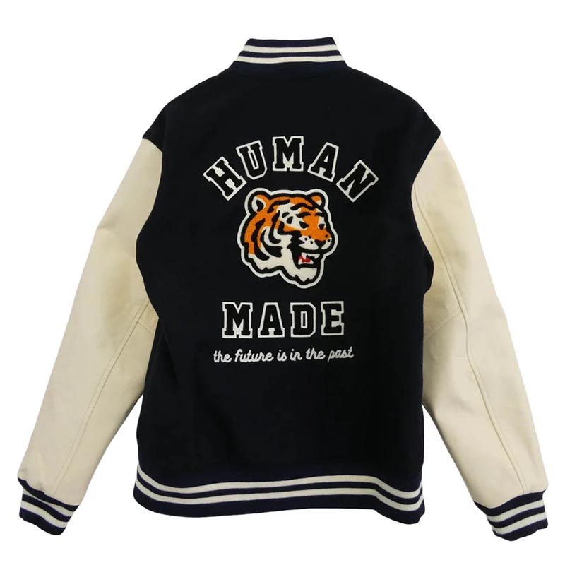 ヒューマンメイド 26SS HM30JK043 VARSITY JACKET バーシティ ジャケット ロゴ タイガー サガラ ワッペン ウールメルトン レザー スタジャン ロゴプリント ハンガ－ 買取実績 画像