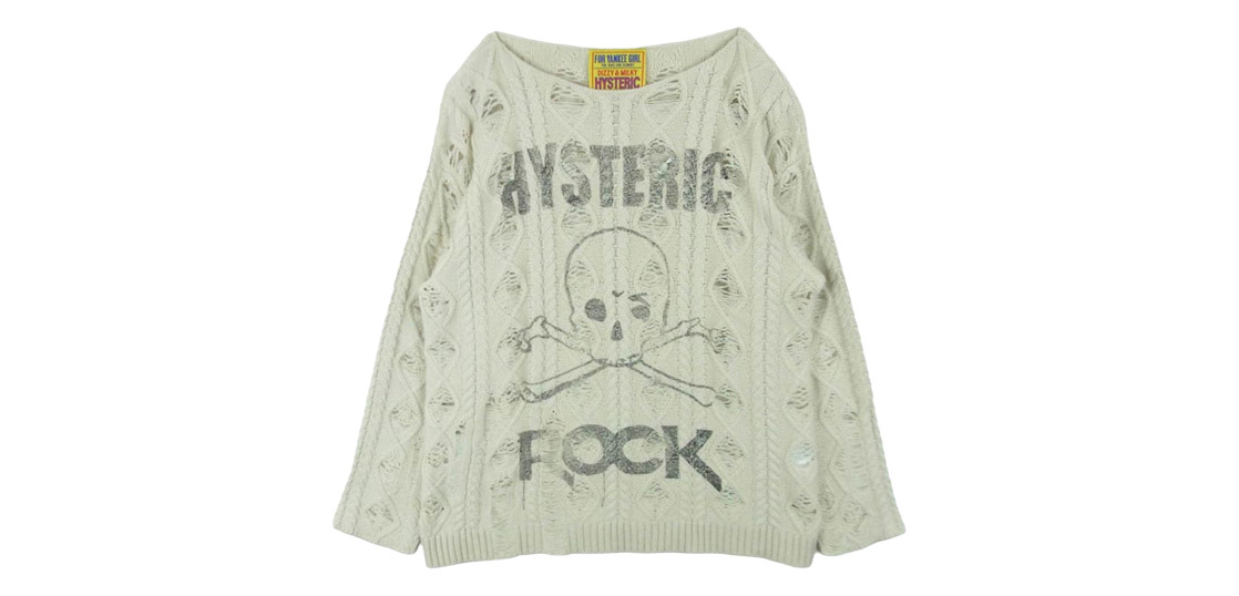 ヒステリックグラマー 25AW 01253NS01 SIENA BARNES HYS ROCK クラッシュ加工 ステンシル ニット セーター 買取実績