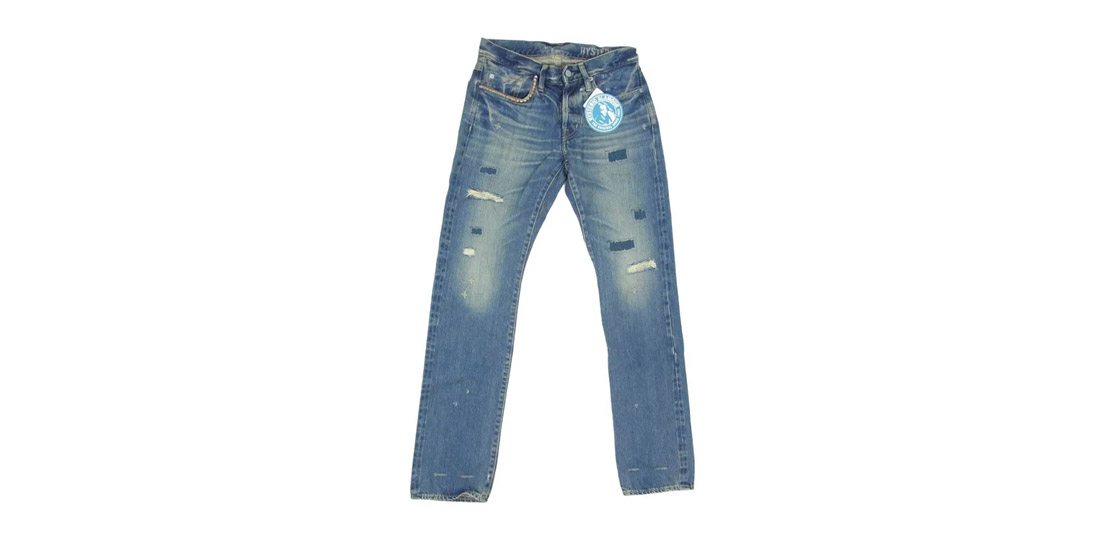 ヒステリックグラマー 26AW 0263AP23 スタッズ ダメージ SP加工 セルビッチ 隠しリベット 革パッチ 小窓デニムパンツ 買取実績