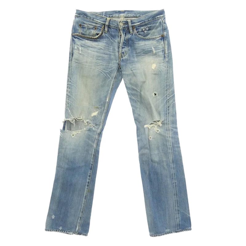 ヒステリックグラマー クラッシュ リペア加工 スタッズ ストレート デニム パンツ 買取実績