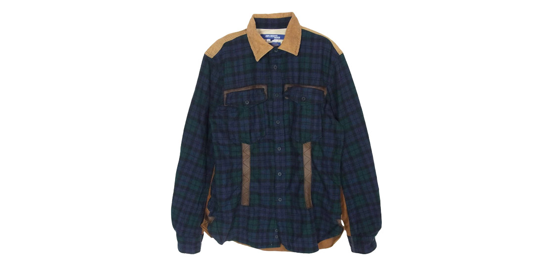 ジュンヤワタナベコムデギャルソンマン WD-B301 × PENDLETON ペンドルトン AD2009 コーデュロイ チェック レザー 長袖 シャツ 買取実績