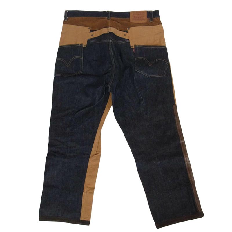 ジュンヤワタナベコムデギャルソンマン WD-P201 × Levi's リーバイス AD2009 503 コーデュロイ レザー 切替 再構築 デニム ワーク パンツ 買取実績 画像