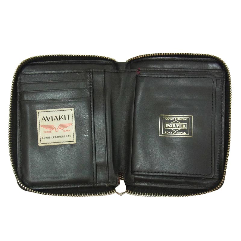 ルイスレザー x PORTER ポーター Leather Zip Wallet レザー ジップ 二つ折り財布 ウォレット 買取実績 画像