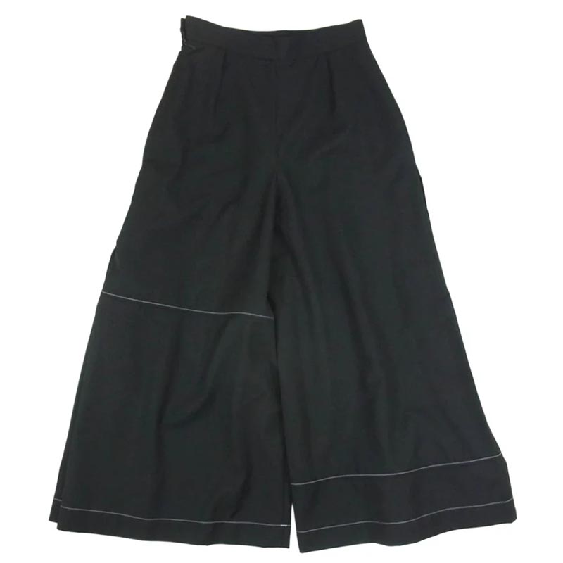 ロエベ S2192280FH サイドプリーツ ワンタック ステッチ デザイン切替 ワイド クロップド パンツ 買取実績 画像