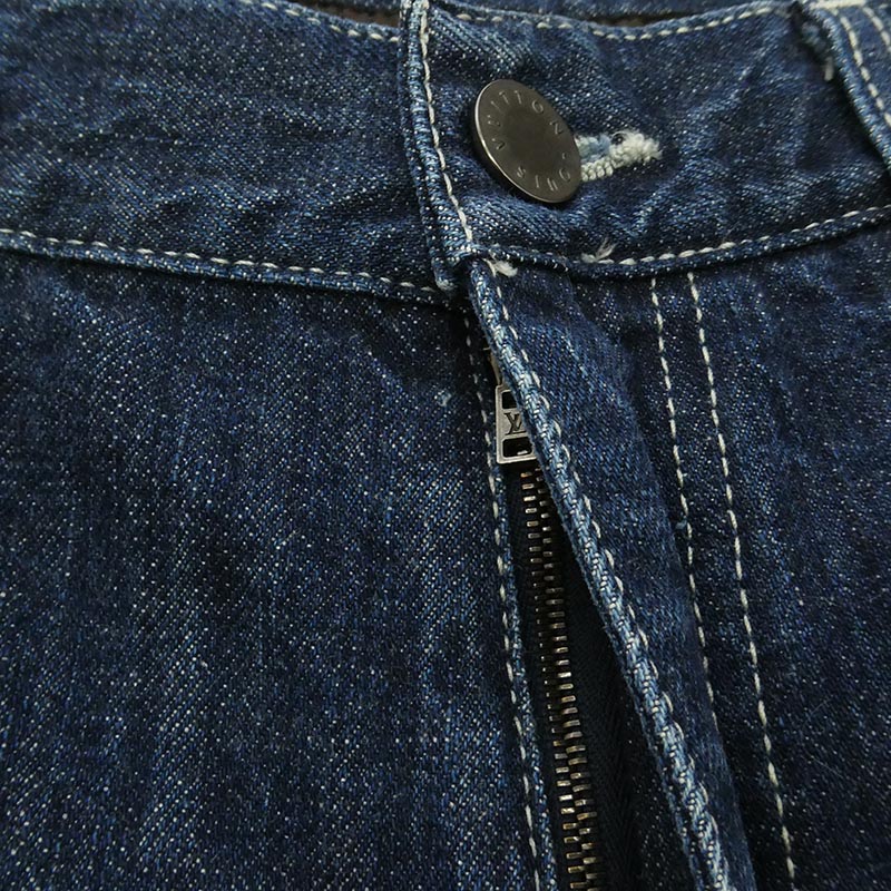 ルイ・ヴィトン RW052Q ロゴ レザー パッチ ストレート デニム パンツ 買取実績 画像