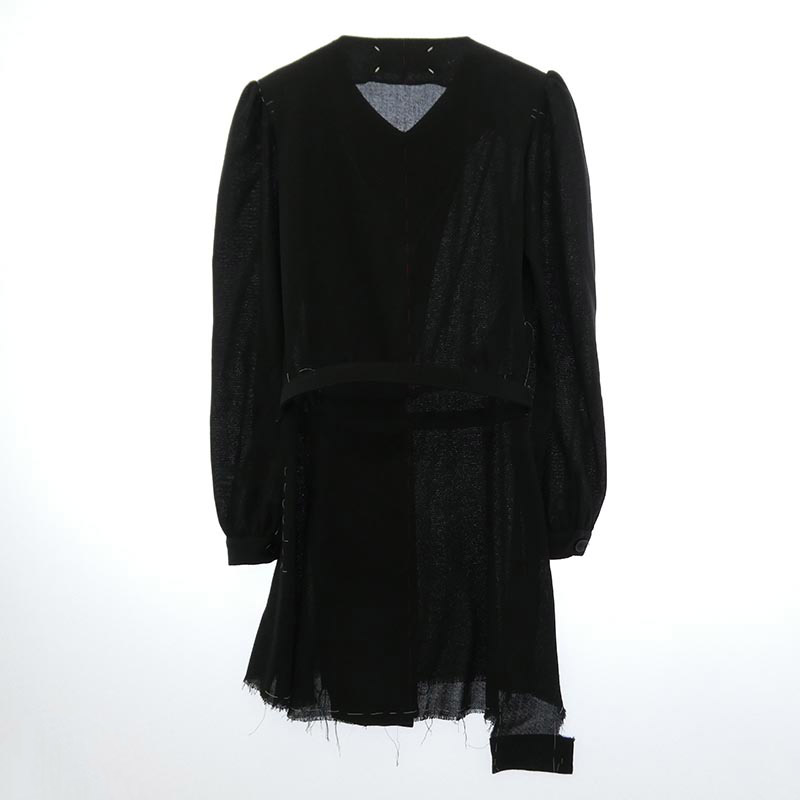 メゾンマルジェラ 23AW S29FP0132 白タグ Multiwear Dress コントラストステッチ マルチウェア 丸襟 ミニ ドレス ワンピース 買取実績 画像