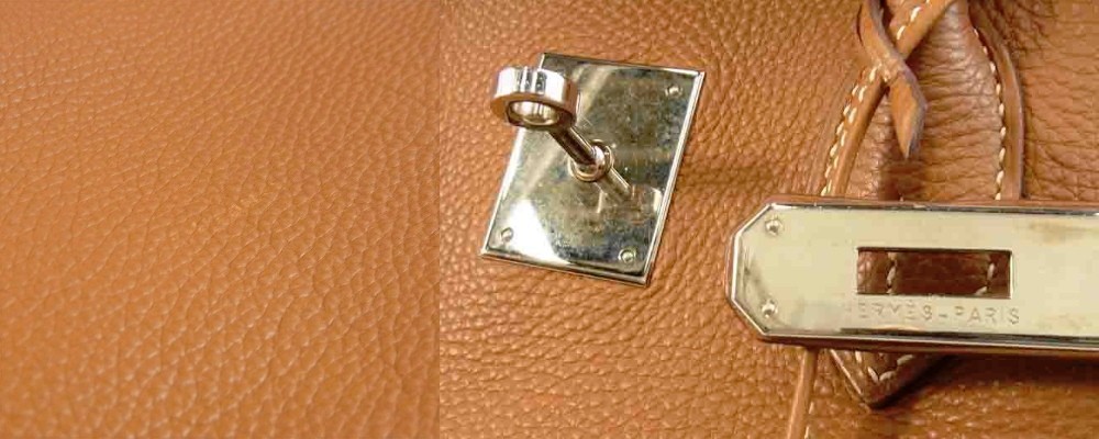 エルメスバッグ　バーキン　革素材・金具アップ画像