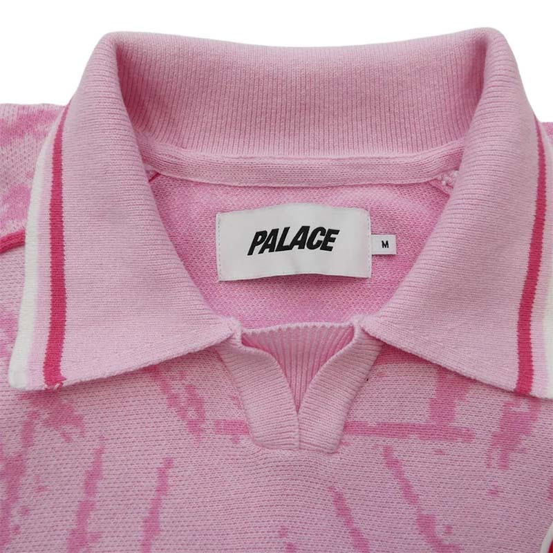 PALACE パレス 26SS Viola Knit ヴィオラ 長袖 ポロ ニット ピンク系 ホワイト系 買取実績 画像