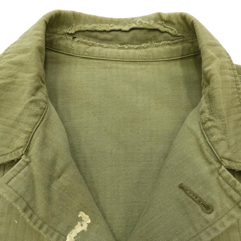 レディメイド 24AW RE-CO-KH-00-00-259 HERINGBONE SHIRT JACKET ピースマークステンシル ヴィンテージ加工 ヘリンボーン ミリタリー シャツ ジャケット 買取実績 画像