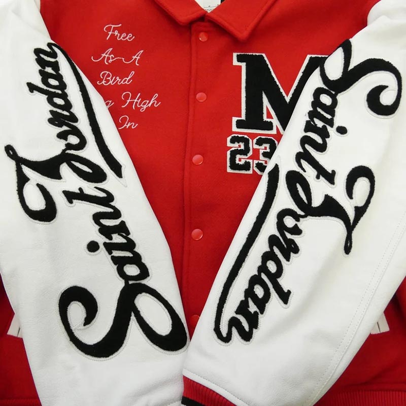 セントマイケル NIKE AIR JORDAN ナイキ ジョーダン 26SS SM-MK8-0000-J08 x JORDAN BRAND ジョーダンブランド MJ SM VARSITY JKT レザー切替 ブルゾン バーシティジャケット 買取実績 画像