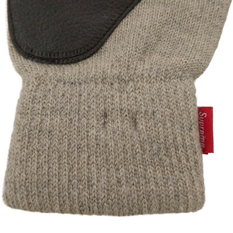 シュプリーム 10AW Deer Skin Palm Knit Gloves ディアスキン レザー ニット グローブ 手袋 買取実績 画像