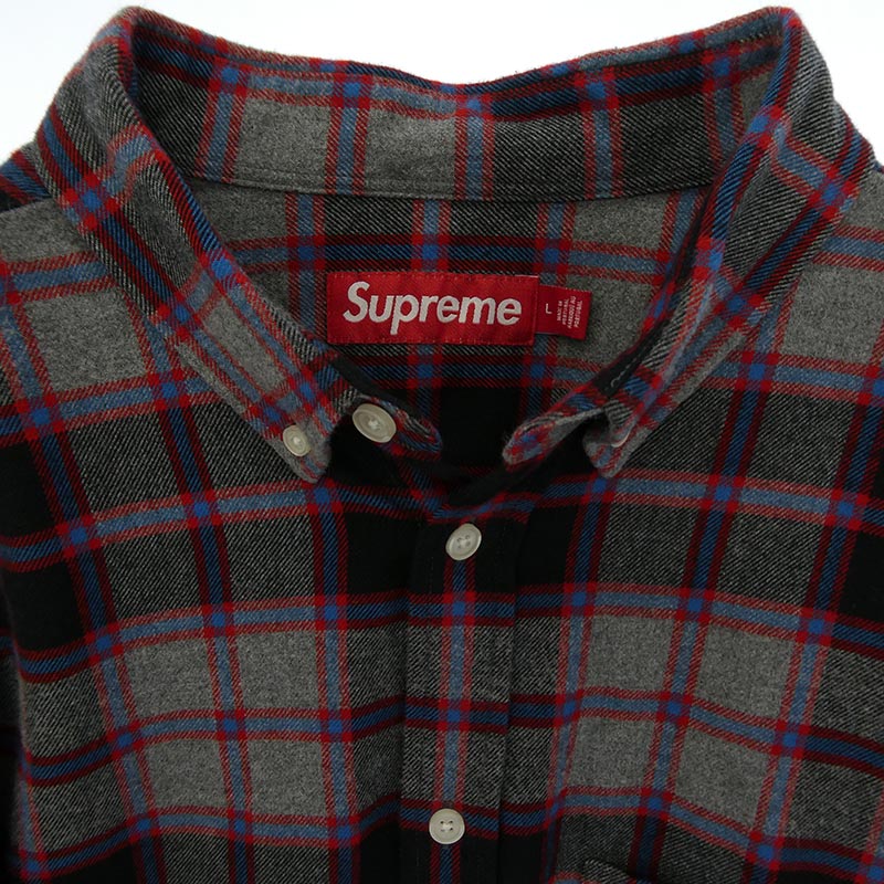 シュプリーム 25AW Plaid Flannel Shirt チェック フランネル 長袖 BD ボタンダウン シャツ 買取実績 画像